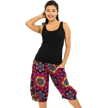 Dámské kraťasy Himalife Kraťasy Puri - černá s růžovou Velikost: XXL/3XL - Móda pro plnoštíhlé, Oblečení nadměrné velikosti