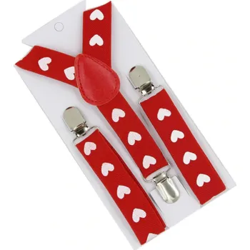 Kšandy Amparo Miranda® Dětské kšandy červené se srdíčky