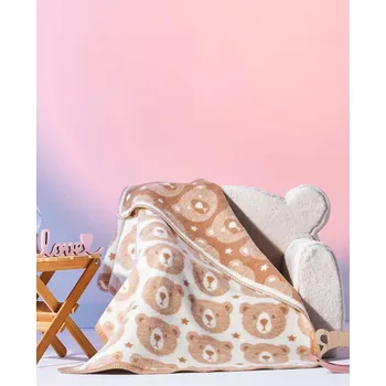 Dětská deka Polášek Dětská bavlněná deka 2166-1 Béžová 60% bavlna + 35% akryl + 5% polyester 75 x 100