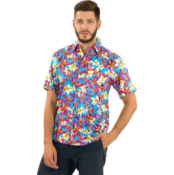 Pánská košile Himalife Pánská košile Plumerie - tyrkysová Velikost: L