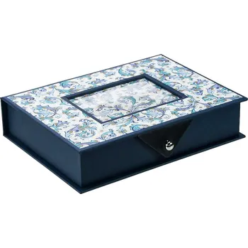 Obal pro sběratelský předmět SAFE Kazeta Leonardo, až na 48 prstenů, modrá