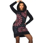 Himalife Šatomikina s maxi kapucí Sundari - černá s červenou Velikost: 4XL - Móda pro plnoštíhlé, Oblečení nadměrné velikosti