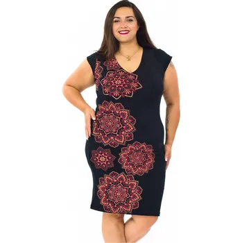 Dámské šaty Himalife Šaty Himalaya - černá s oranžovou Velikost: M