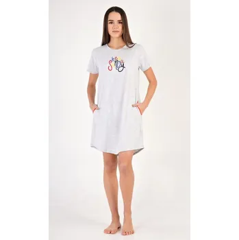 Dámské šaty Dámské domácí šaty s krátkým rukávem Hey sunday - světle šedá - M