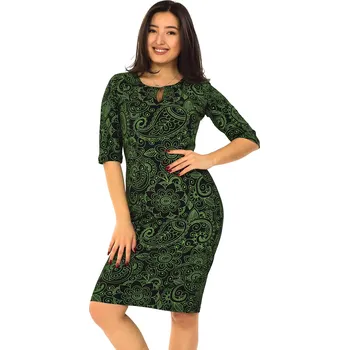 Dámské šaty Himalife Šaty Savana - černá s limetkovou Velikost: 3XL - Móda pro plnoštíhlé, Oblečení nadměrné velikosti