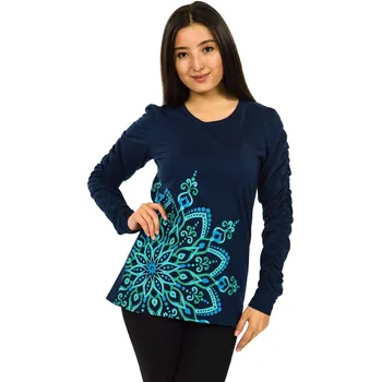 Dámská mikina Himalife Mikina Aisha - tmavě modrá Velikost: 4XL - Móda pro plnoštíhlé, Oblečení nadměrné velikosti