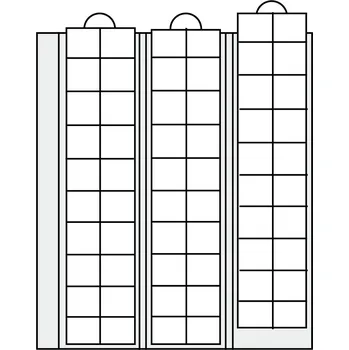 Obal pro sběratelský předmět SAFE Doplňkové listy na 60 mincí do Ø 20 mm, s černým prokládáním - 2 kusy v balení