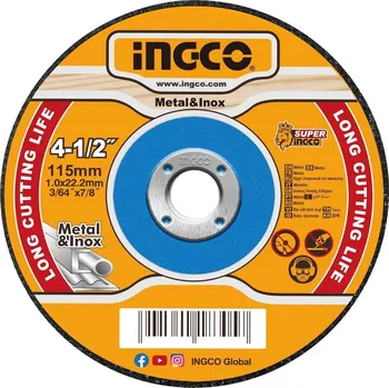 Řezný kotouč Ingco MCD101151 Kotouč řezný na kov, 115 x 1 x 22,2 mm
