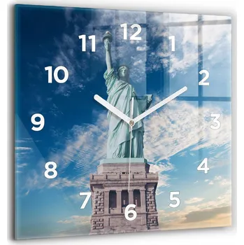 Hodiny Velké Skleněné Nástěnné Hodiny – Socha Svobody, New York