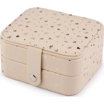 Šperkovnice Malá šperkovnice srdce 9x11x6 cm 1 béžová světlá zlatá