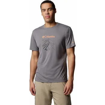 Pánské tričko Pánské triko Columbia Zero Rules™ Light Short sleeve Graphic Crew Velikost: XL / Barva: šedá/oranžová
