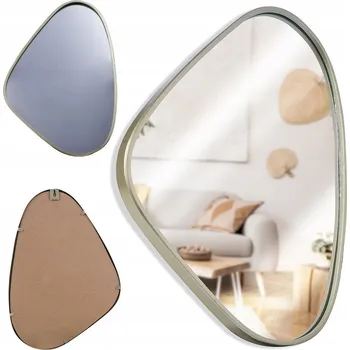 Zrcadlo Zrcadlo VE ZLATÉM KOVOVÉM RÁMU nástěnné 28x40 cm závěsné dekorace