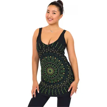 Dámské šaty Himalife Mini šaty Trisha - černá se zelenou Velikost: S