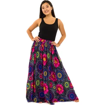 Dámská sukně Himalife Maxi sukně s kapsami Elara - černá Velikost: XXL/3XL - Móda pro plnoštíhlé, Oblečení nadměrné velikosti