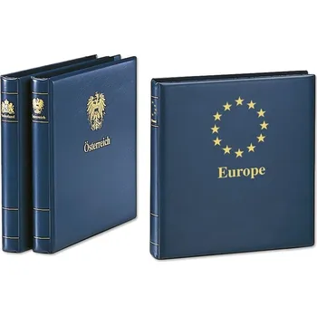 Obal pro sběratelský předmět SAFE Album Favorit Yokama, z kůže, se znakem země na vazbě - Německá demokratická republika, modré