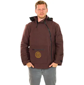 Pánská mikina Himalife Zateplená bunda Tenzin - hnědá Velikost: 3XL - Móda pro plnoštíhlé, Oblečení nadměrné velikosti