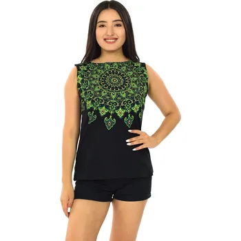 Dámské tričko Himalife Tílko Sana - černá s limetkovou Velikost: M