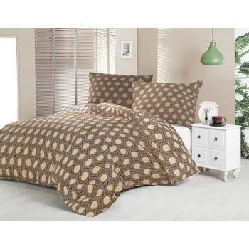 Povlečení Kvalitex Saténové prodloužené povlečení LUXURY COLLECTION 140x220, 70x90cm CARERO béžové