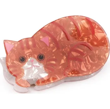 Skřipec do vlasů kočka 1 lososová