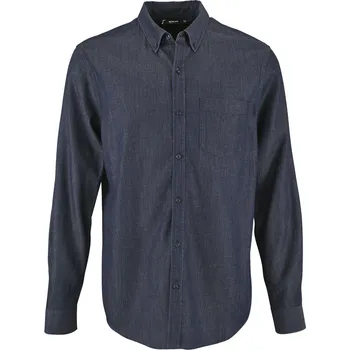 Pánská košile SOĽS Barry Men Pánská košile s dlouhým rukávem SL02100 Denim brut 3XL