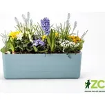 Truhlík samozavlažovací Berberis - šedomodrá + bílá 80 cm