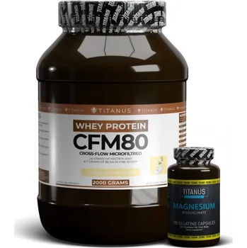 Protein TITANUS Whey 80 CFM (2000 g) + Magnesium 100 kapslí zdarma Vanilka