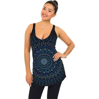 Dámské šaty Himalife Mini šaty Trisha - černá s modrou Velikost: L