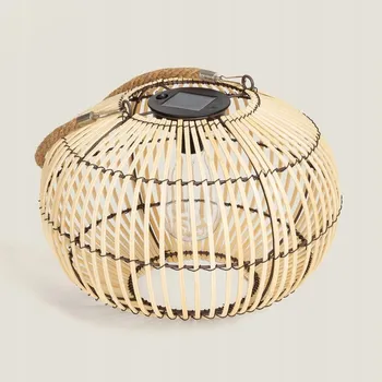 Lampička Solární LED stolní lampa z ratanu Sirpur – Pro venkovní použití