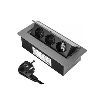 Elektrická zásuvka Otevíratelná zásuvka na desku Spacetronik SPS-D33C V2