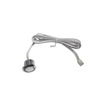 vypínač Stříbrný dotykový vypínač 5-12V 1A kulatý s podsvícením