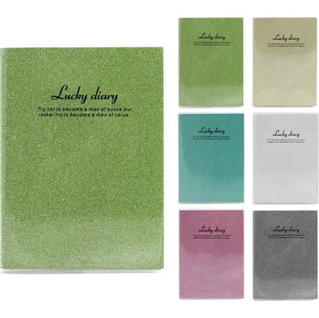 Diář Poznámkový blok / diář 70x95 mm, 80 listů, PVC potah (mix 6 třpytivých barev)