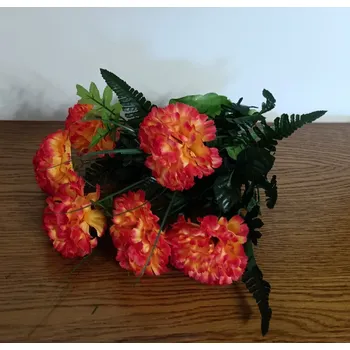 umělá květina Kytice karafiátů 6 květů, oranžová