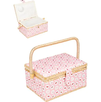 Organizér galanterie Kazeta na šití s organizérem 24 x 17,5 x 13 cm design šití Varianta: růžový design