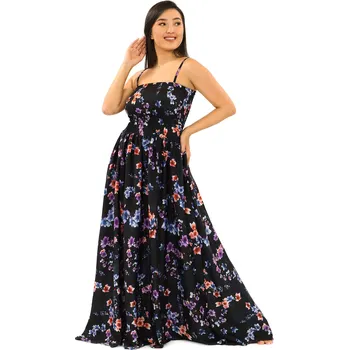 Dámské šaty Himalife Dlouhé šaty s kapsami Soha - černá Velikost: S/M