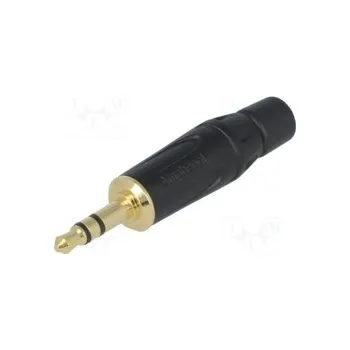 Audio kabel JACK 3.5 VK stereo AMPHENOL černý zlacený