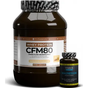 Protein TITANUS Whey 80 CFM (2000 g) + Magnesium 100 kapslí zdarma Marcipán