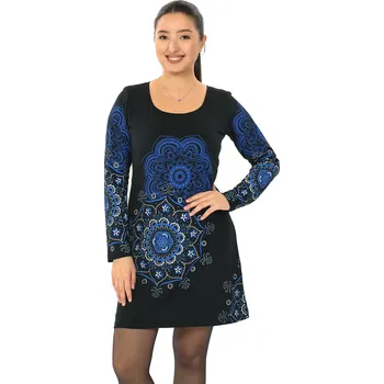 Dámské šaty Himalife Šaty Noelani - černá s modrou Velikost: L