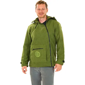 Pánská mikina Himalife Zateplená bunda Tenzin - zelená Velikost: XL - Móda pro plnoštíhlé, Oblečení nadměrné velikosti