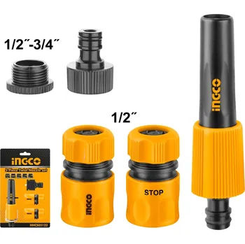 Ingco HHCS05122 Pistole na vodu proudnicová + 2x rychlospojka + 2x adaptér HHCS05122, Ingco
