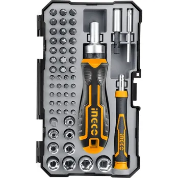 Šroubovák Ingco HKSDB0558 Šroubovák ráčna + bity sada 55ks CrV