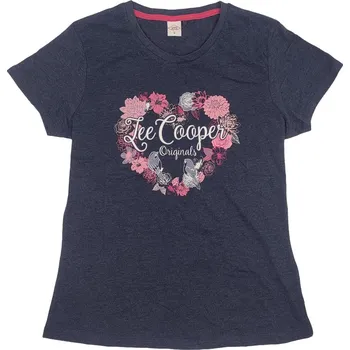 Dámské tričko Lee Cooper Classic T Shirt Ladies Navy Marl 14 (L)