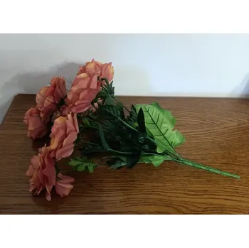 umělá květina Kytice růží 8 květů, starorůžová