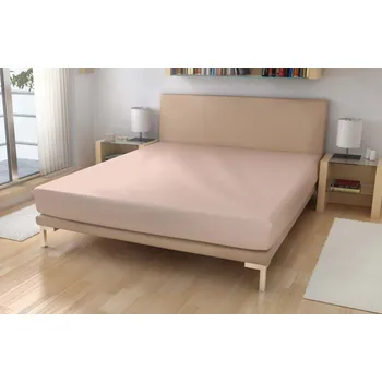 Prostěradlo Polášek Holešov Jersey prostěradlo č.27 šampáňo LYCRA Béžová 95% bavlna + 5% elastan 90x200 15 - 18 cm