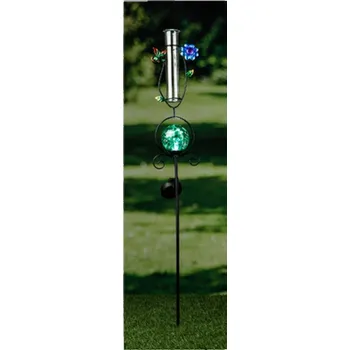 Vánoční dekorace Solární Led koule sklo 8 cm zápich 93 cm se srážkoměrem varianta C Varianta: C