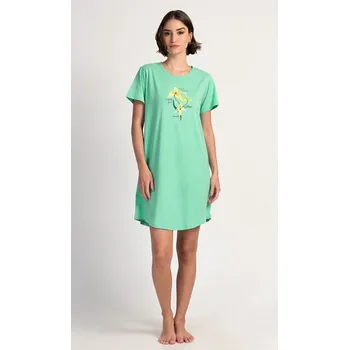Dámská noční košile Dámská noční košile s krátkým rukávem Paula - zelená - M