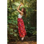 Himalife Maxi sukně s kapsami Lilie - černá s červenou Velikost: XXL/3XL - Móda pro plnoštíhlé, Oblečení nadměrné velikosti