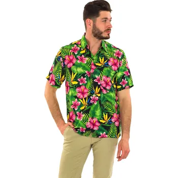 Pánská košile Himalife Pánská košile Rania - černá s barvami Velikost: 4XL - Móda pro plnoštíhlé, Oblečení nadměrné velikosti