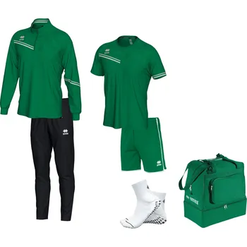 ERREA´ ERREA ELIAS Tréninkový set - senior BARVA: zelená - šedá - bílá, Velikost: L Kompletní tréninkový set s mikinou, kalhotami, trikem, trenýrkami, ponožkami a taškou