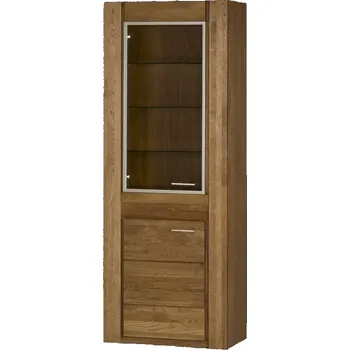 Vinotéka Vitrína Velvet II 10 75 cm z masivu levá s LED osvětlením dub Rustikal