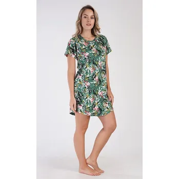 Dámská noční košile Dámská noční košile s krátkým rukávem Michaela - smaragdová - XXL